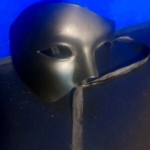 Black phantom Masquerade Mask made from hard carbon plastic